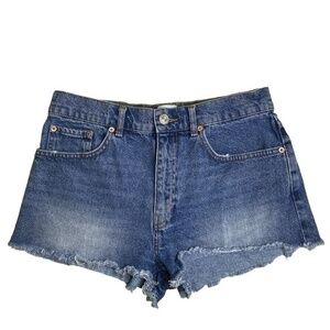 BDG Urban Outfitters Jean Shorts Mid Rise Medium Wash Denim Blue Essential Sz 28